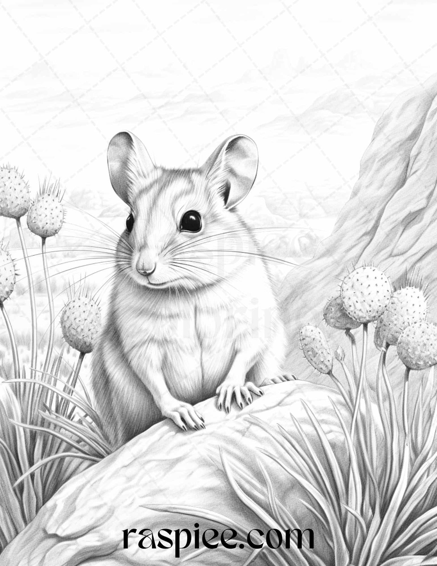 43 Desert Animals Grayscale Coloring Pages Printable for Adults, PDF File Instant Download