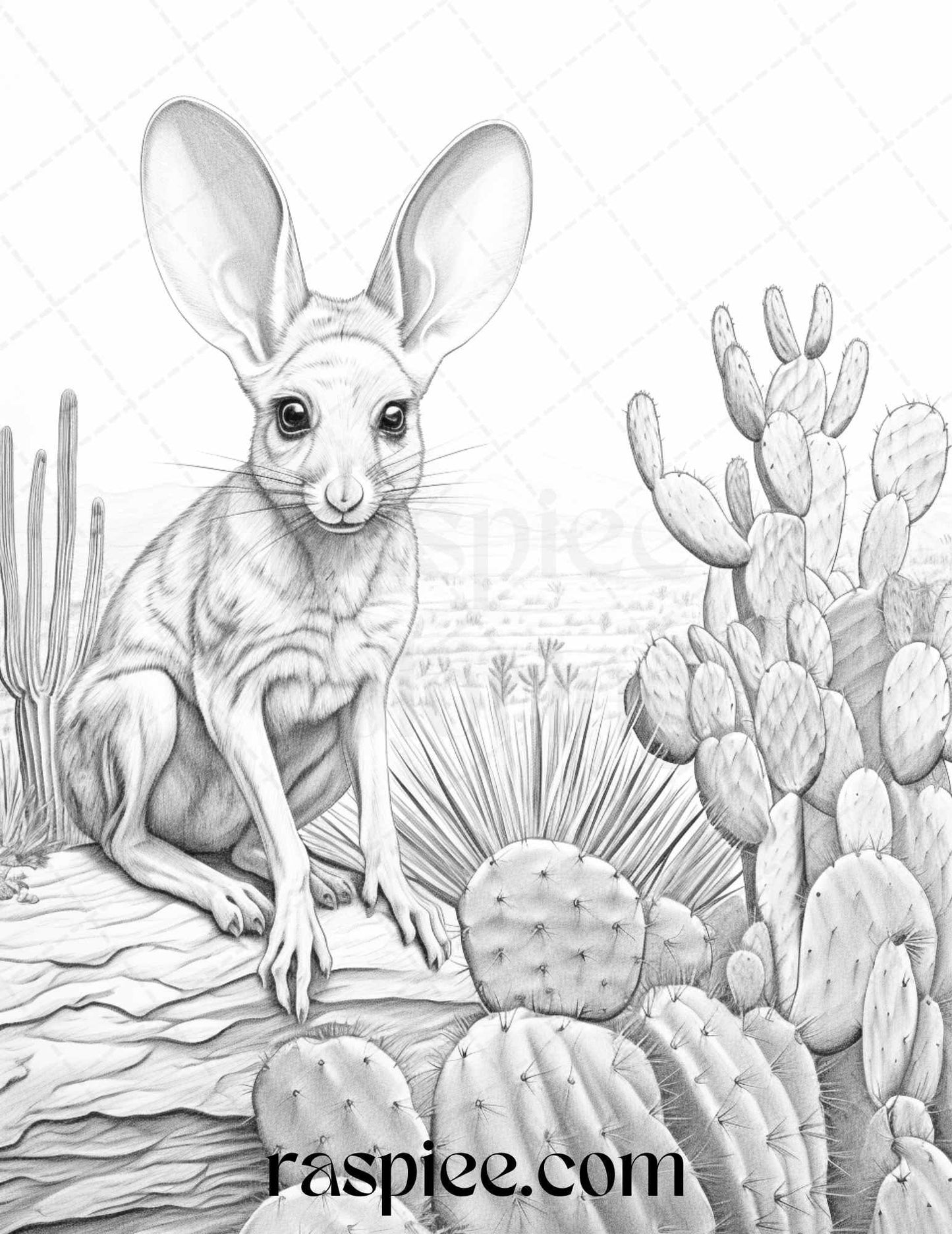 43 Desert Animals Grayscale Coloring Pages Printable for Adults, PDF File Instant Download