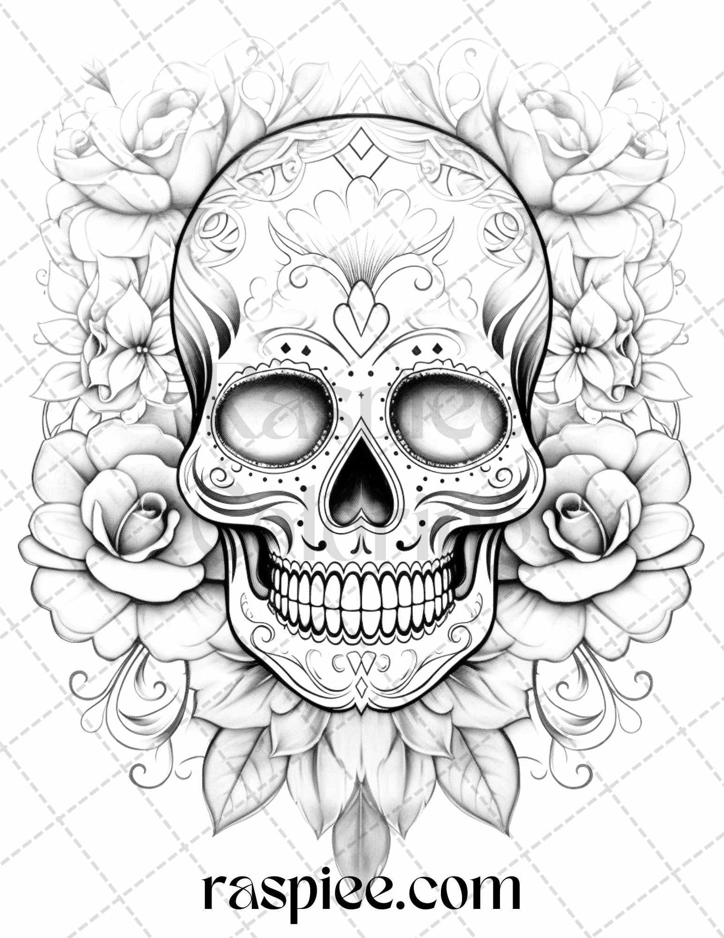 40 Beautiful Tattoos Grayscale Coloring Pages Printable for Adults, PDF File Instant Download