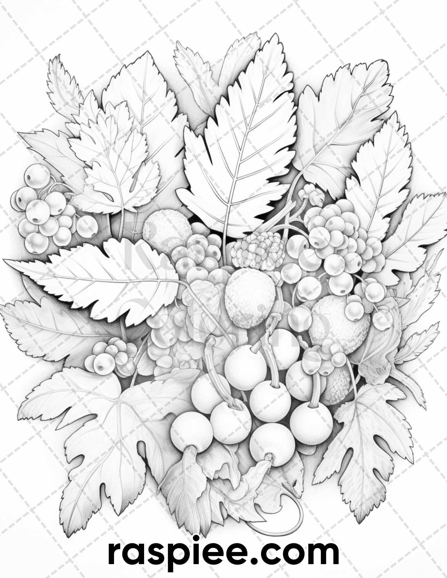 40 Happy Thanksgiving Grayscale Coloring Pages for Adults, Printable PDF Instant Download