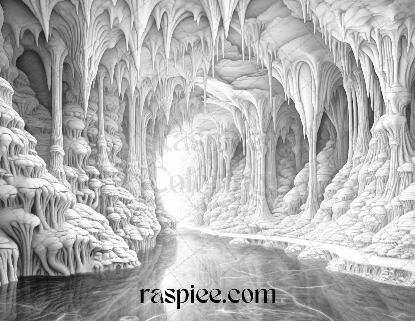 40 Halloween Landscapes Grayscale Coloring Pages Printable for Adults, PDF File Instant Download