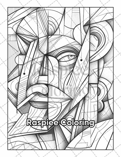 50 Abstract Art Adult Coloring Pages Printable PDF Instant Download