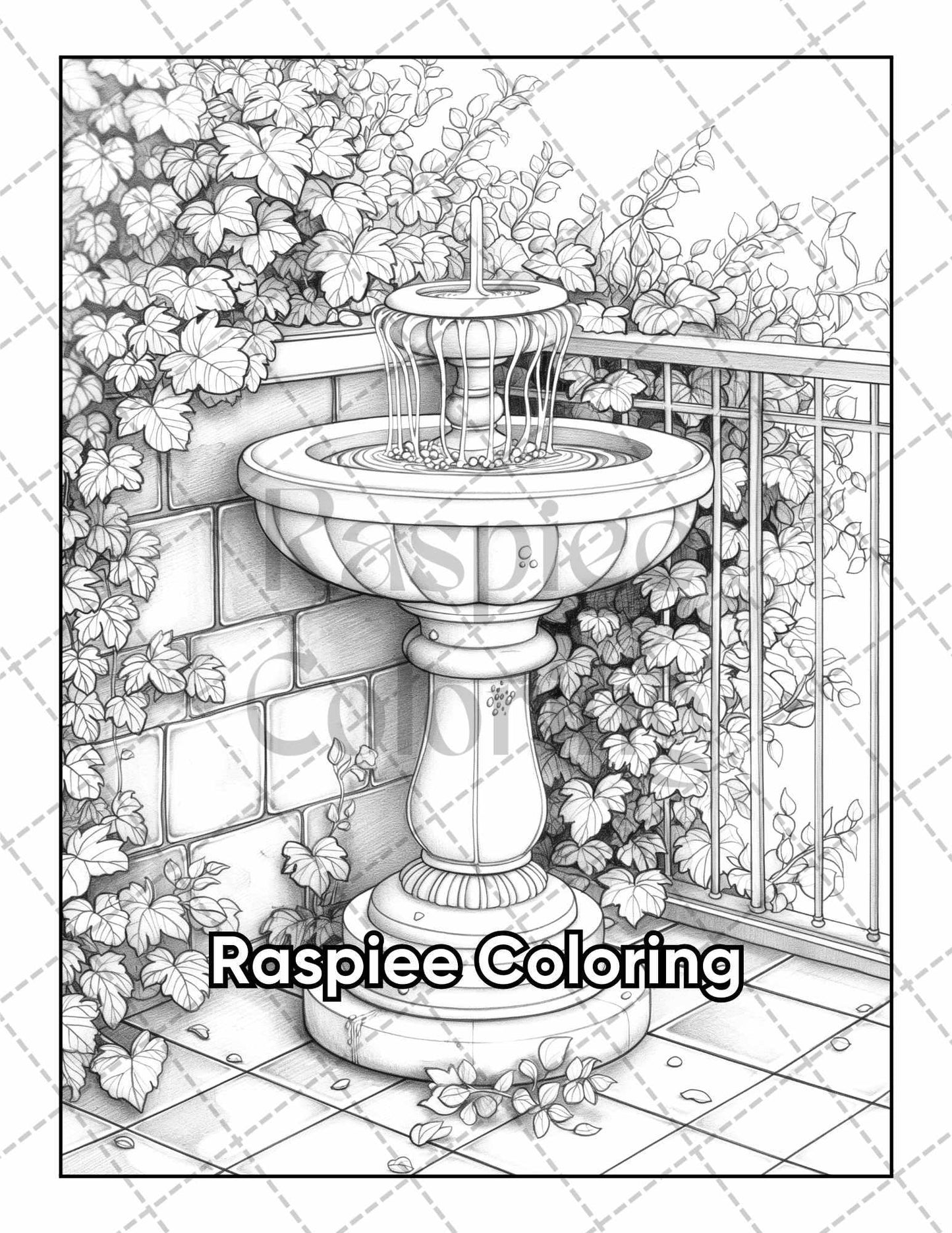 50 Balcony Garden Adult Coloring Pages Printable PDF Instant Download