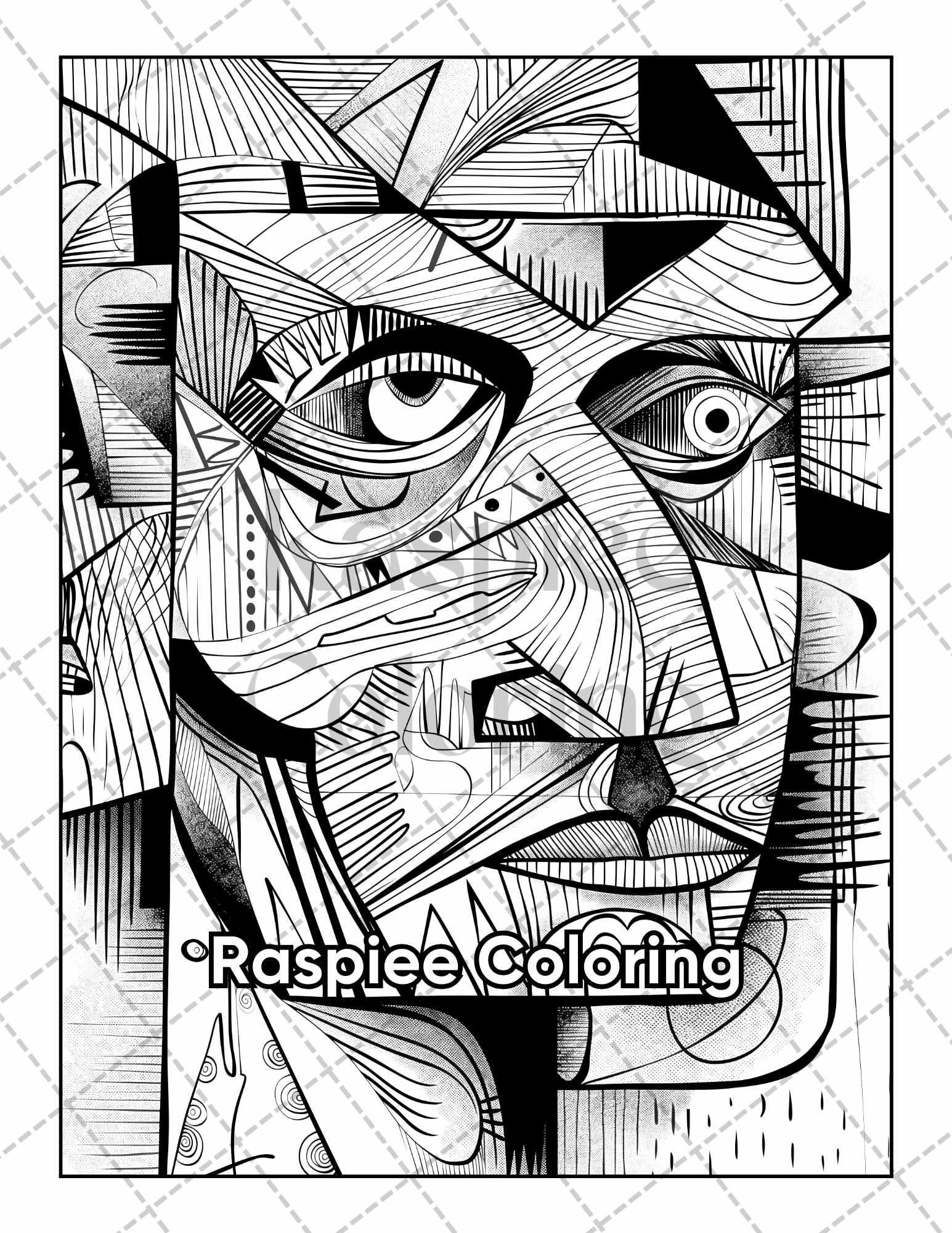 50 Abstract Art Adult Coloring Pages Printable PDF Instant Download