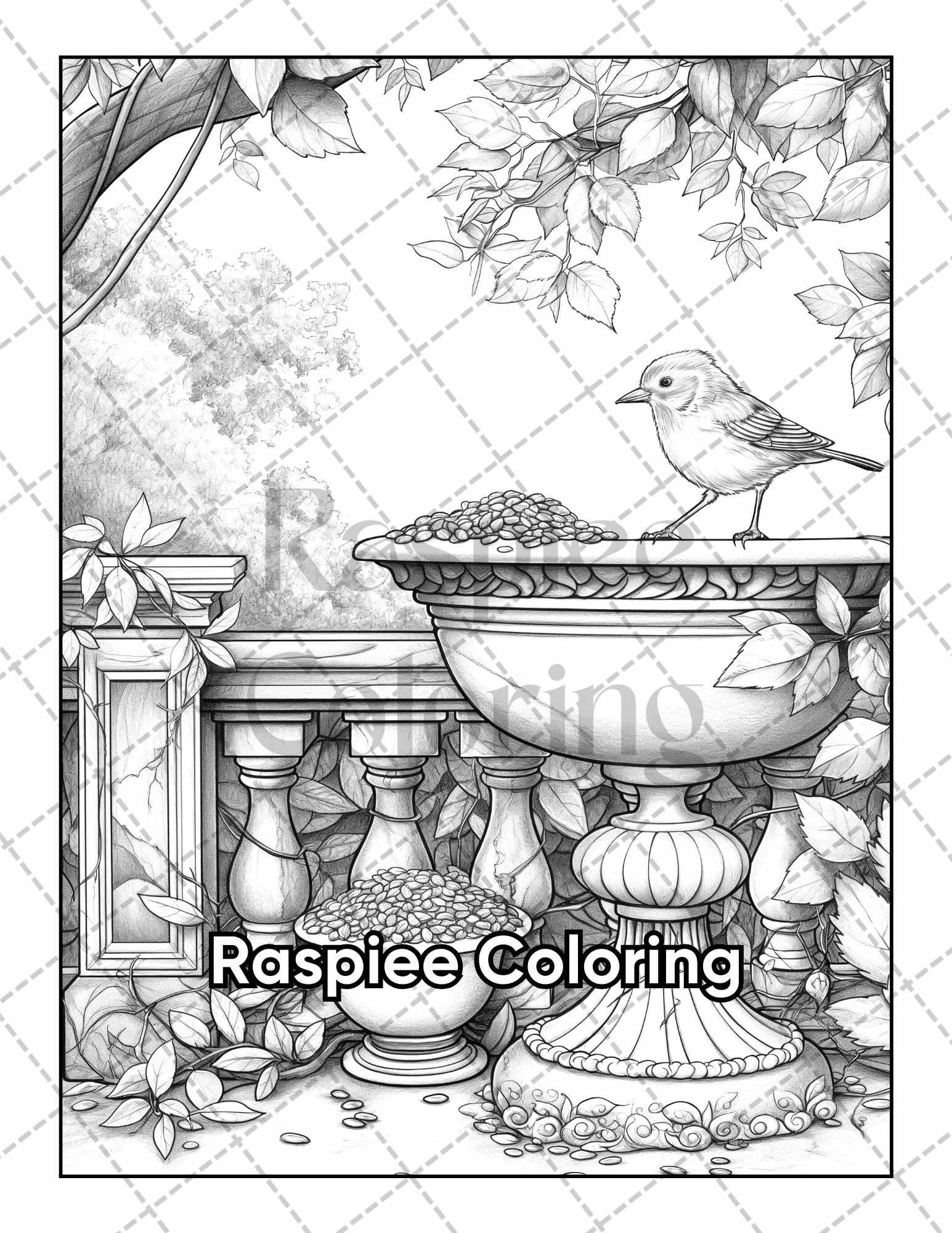 50 Balcony Garden Adult Coloring Pages Printable PDF Instant Download