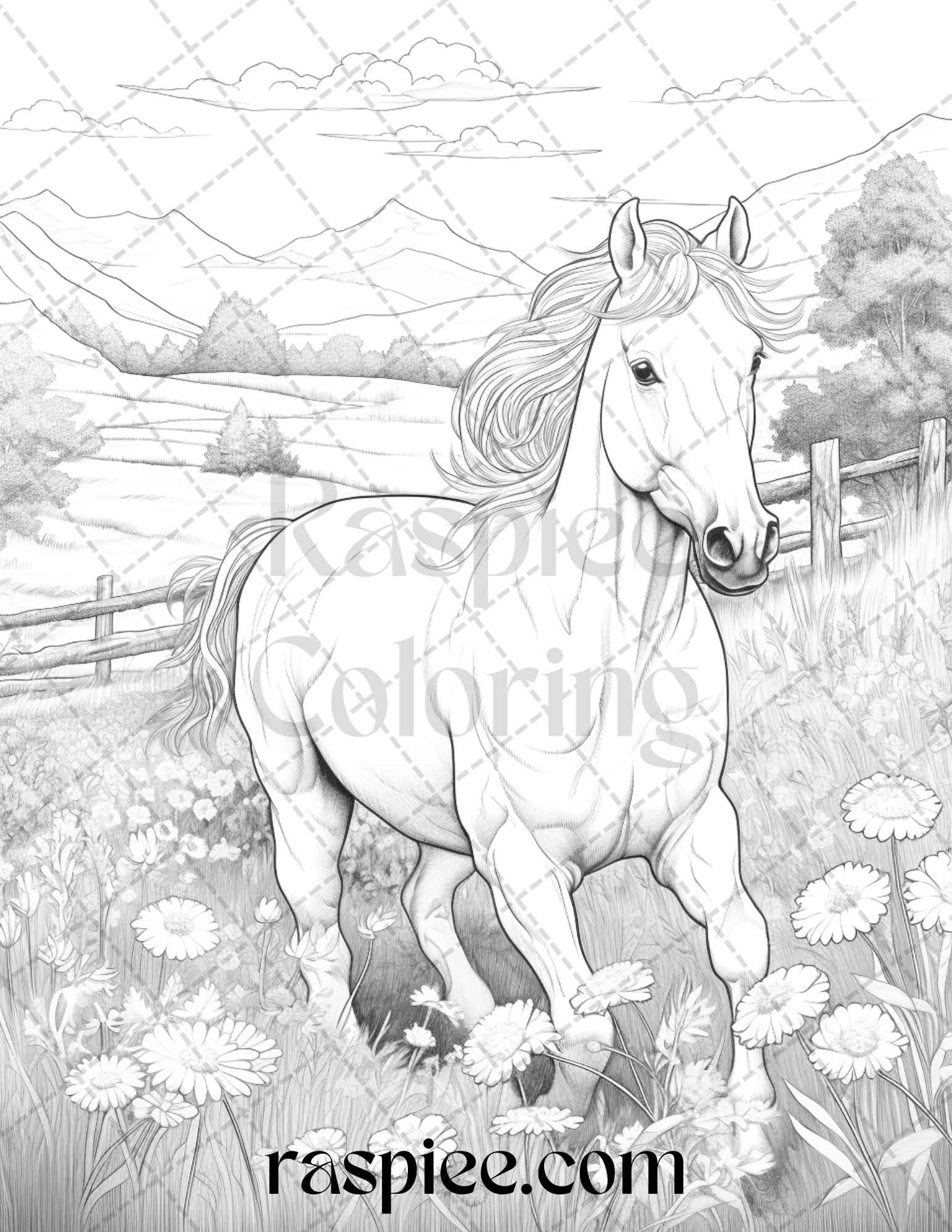 40 Farmstead Serenity Grayscale Coloring Pages Printable for Adults, PDF File Instant Download