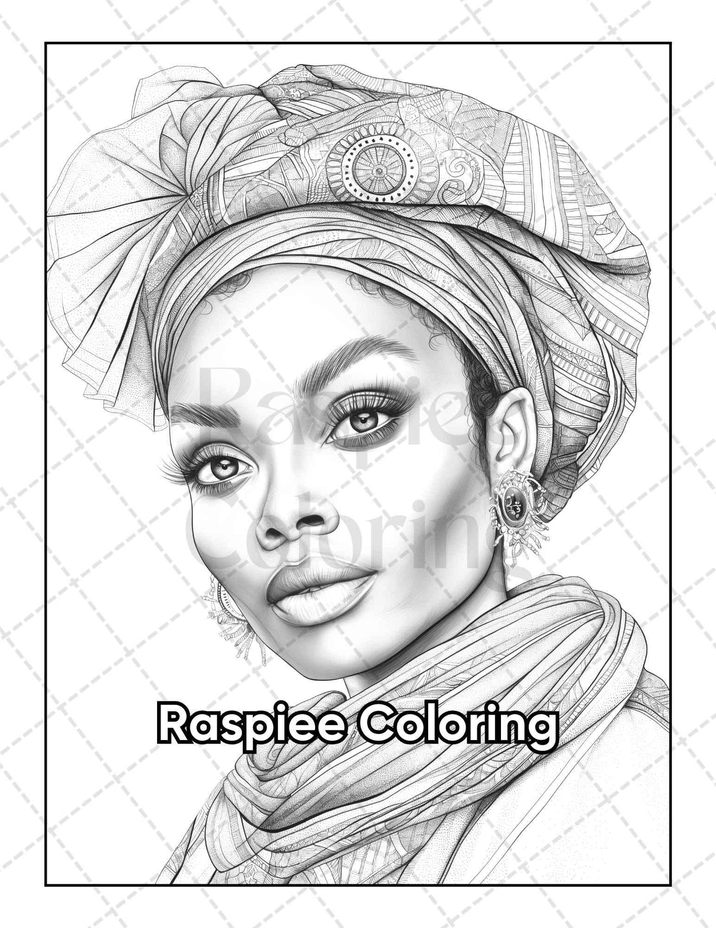 50 Black Women Portrait Coloring Pages for Adults Printable PDF Instant Download