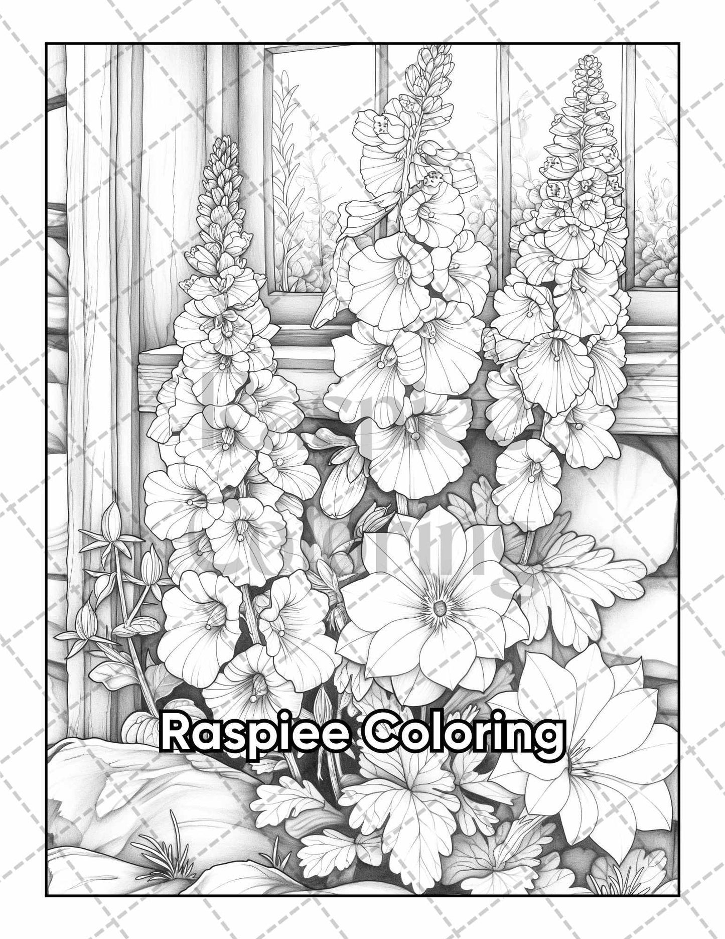 50 Balcony Garden Adult Coloring Pages Printable PDF Instant Download