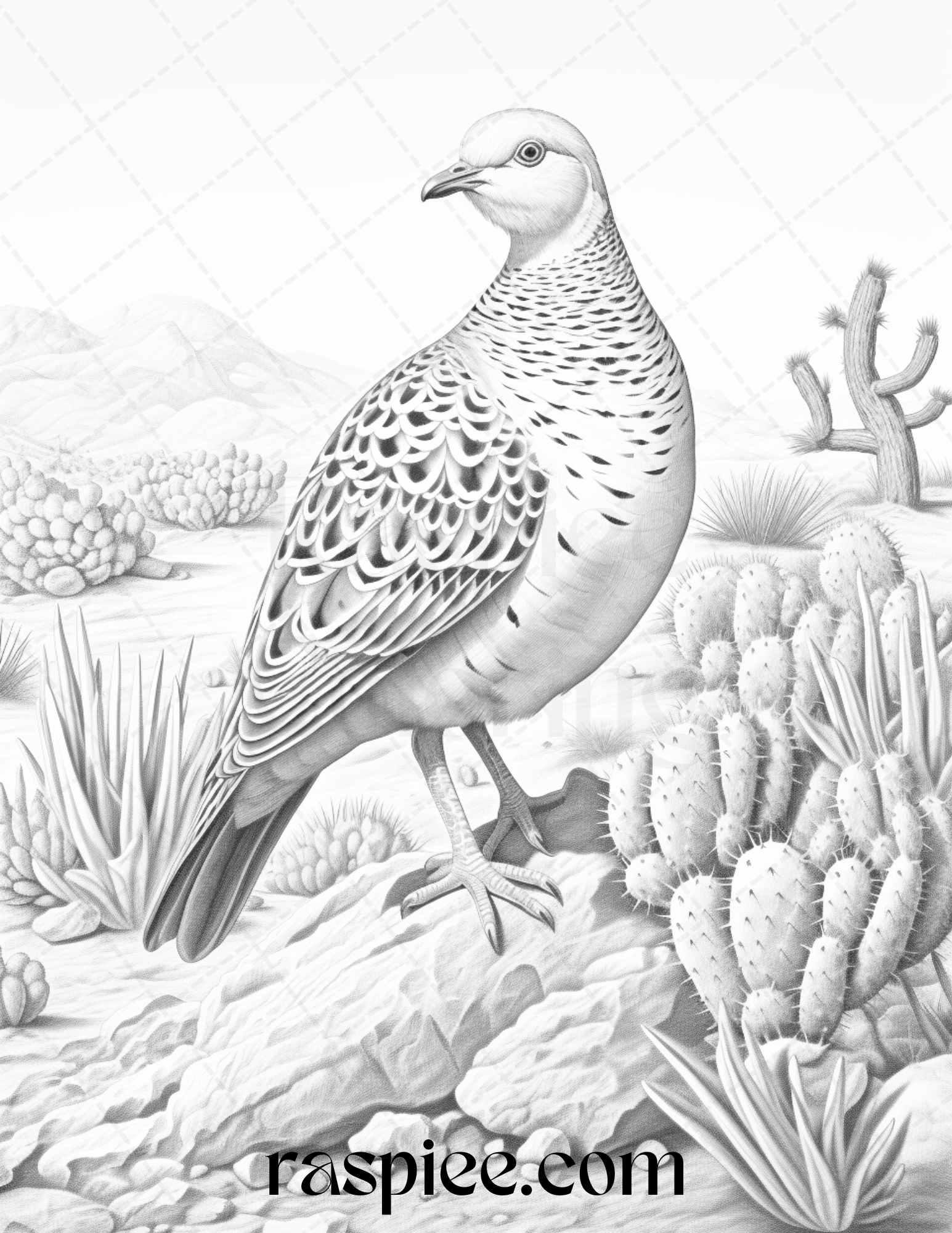 43 Desert Animals Grayscale Coloring Pages Printable for Adults, PDF File Instant Download