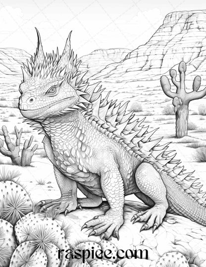 43 Desert Animals Grayscale Coloring Pages Printable for Adults, PDF File Instant Download