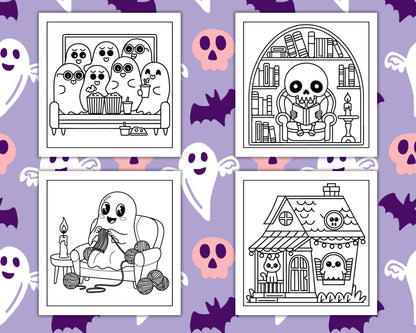 93 Bold and Easy Little Spooky Coloring Pages Printable PDF Instant Download