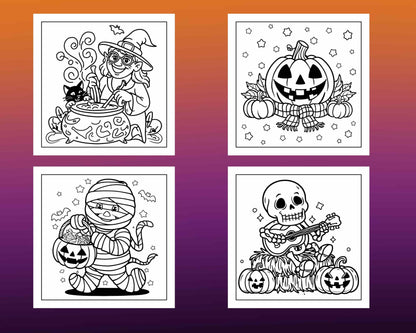 84 Cozy Halloween Bold & Easy Coloring Pages Printable PDF Instant Download