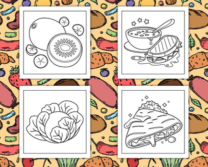 96 Food & Snacks Coloring Pages Bold & Easy Printable