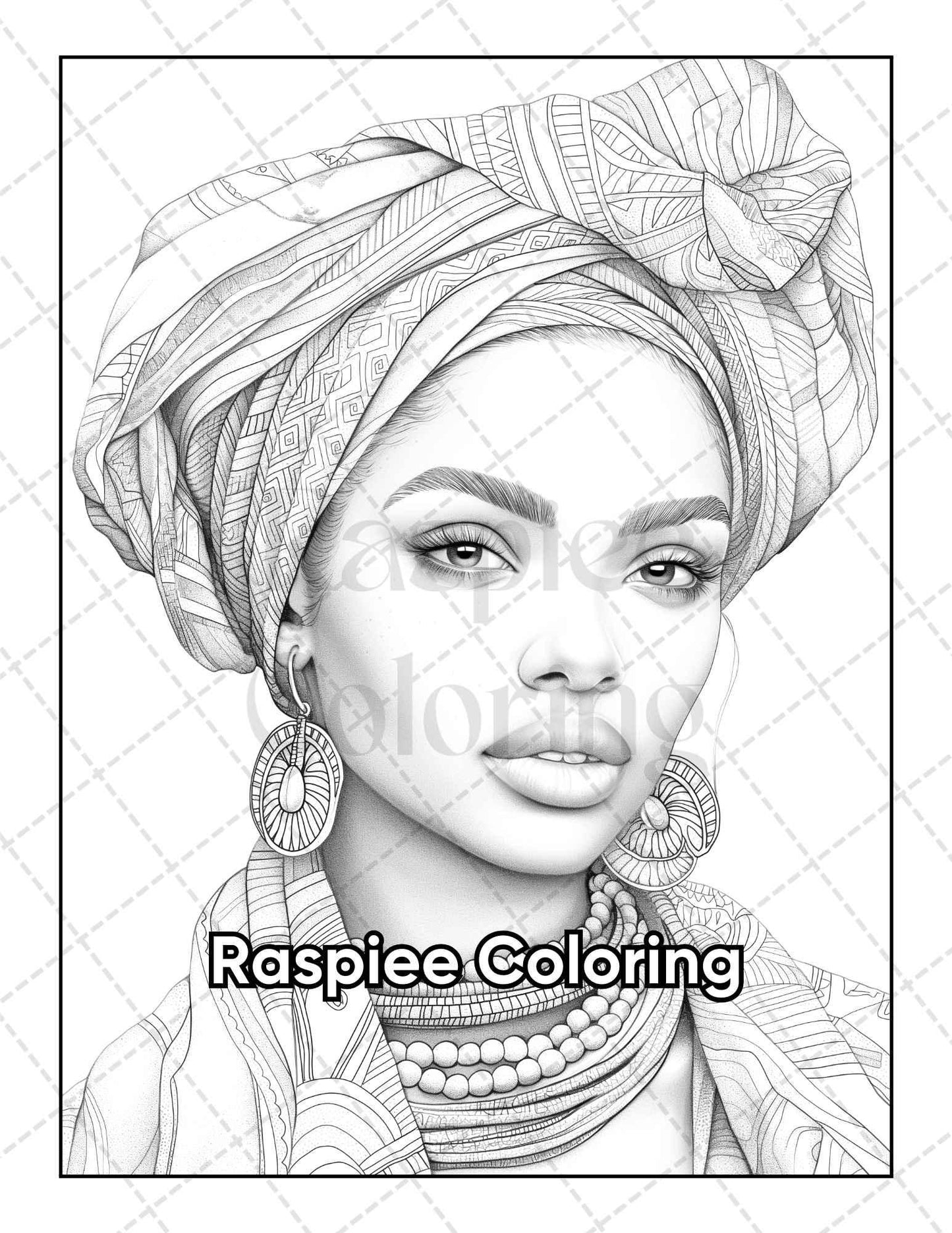 50 Black Women Portrait Coloring Pages for Adults Printable PDF Instant Download