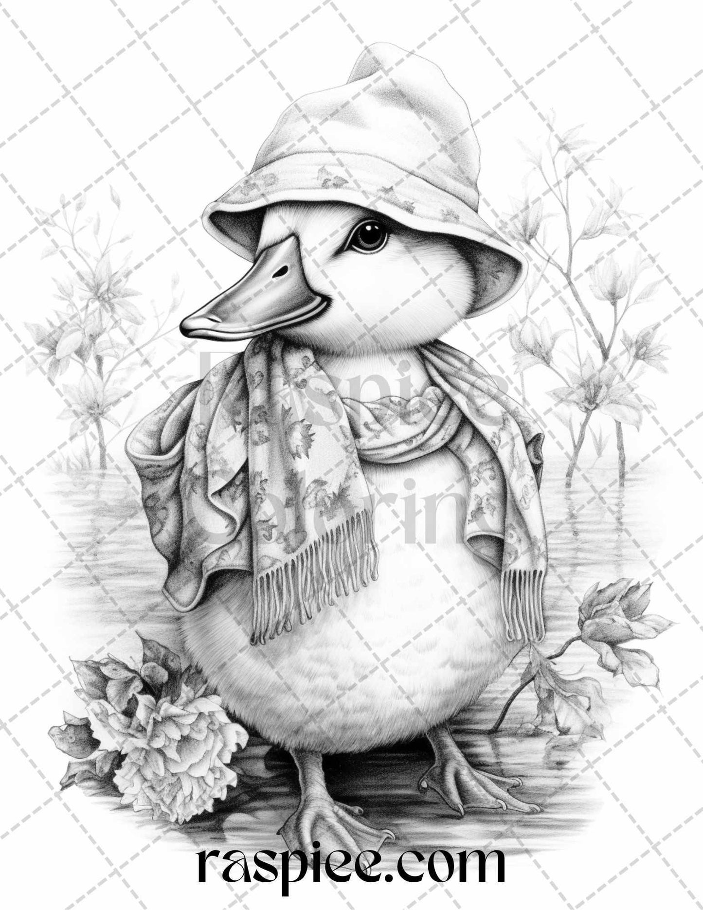 40 Cute Fall Animals Grayscale Coloring Pages Printable for Adults and Kids, PDF File Instant Download