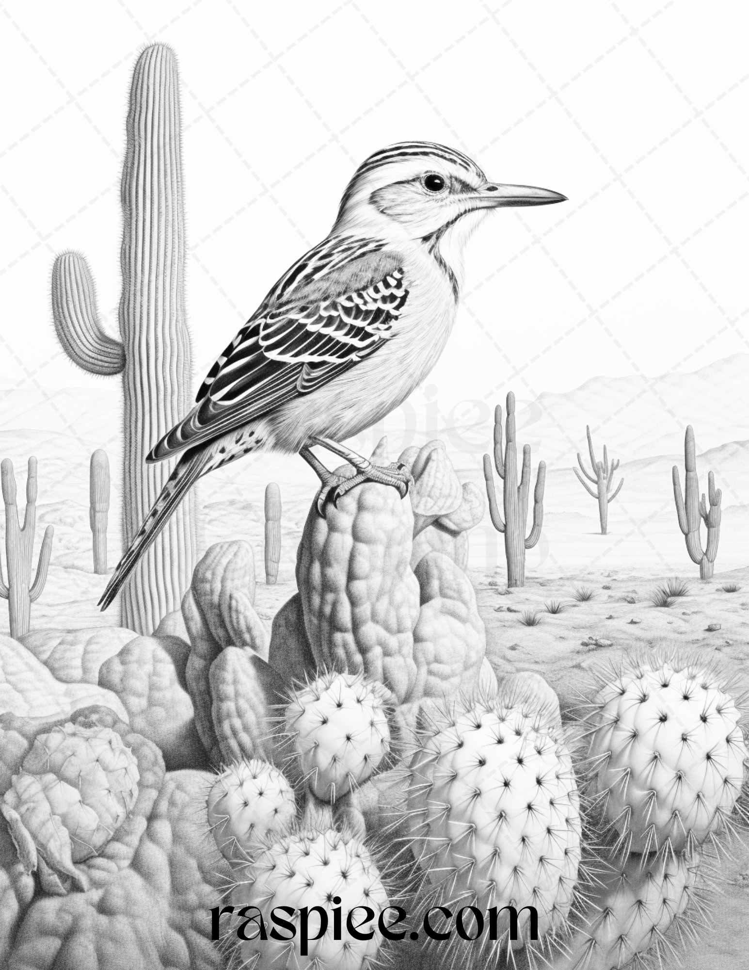 43 Desert Animals Grayscale Coloring Pages Printable for Adults, PDF File Instant Download