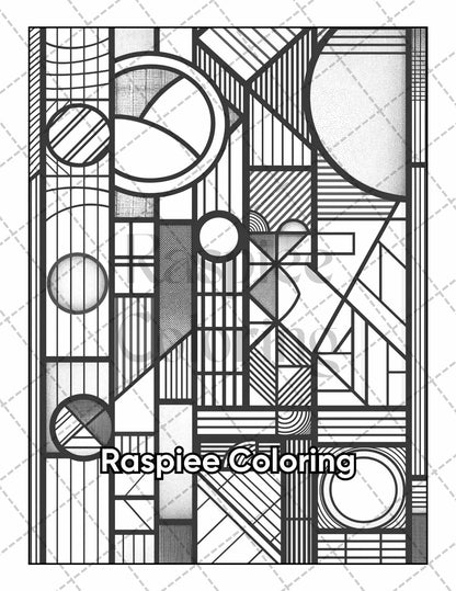 50 Abstract Art Adult Coloring Pages Printable PDF Instant Download