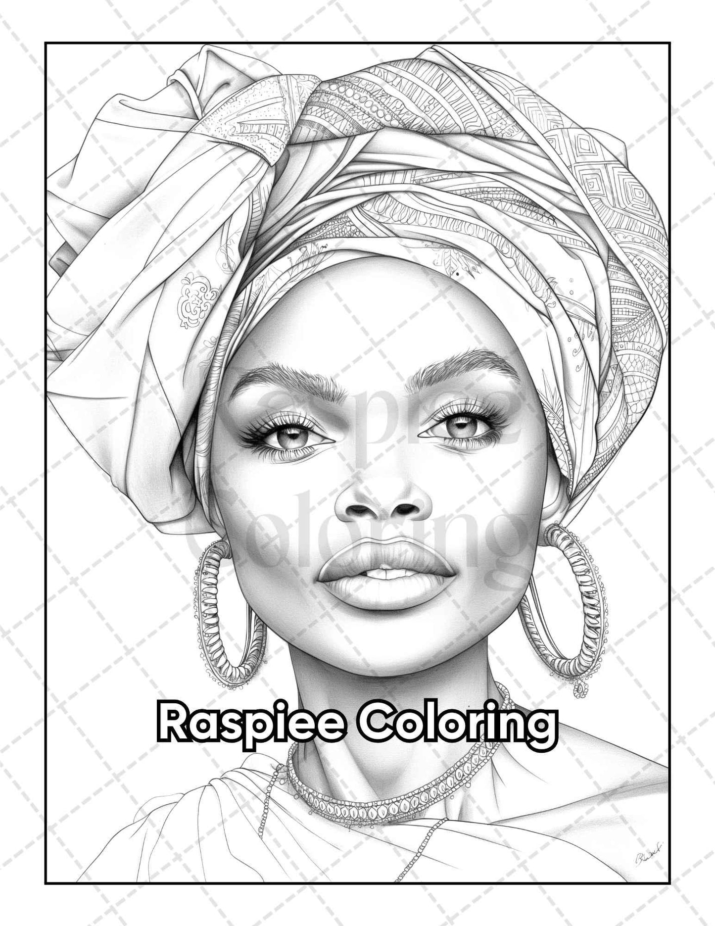 50 Black Women Portrait Coloring Pages for Adults Printable PDF Instant Download