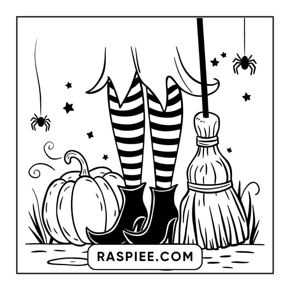 100 Bold and Easy Cute Halloween Coloring Pages Printable PDF Instant Download