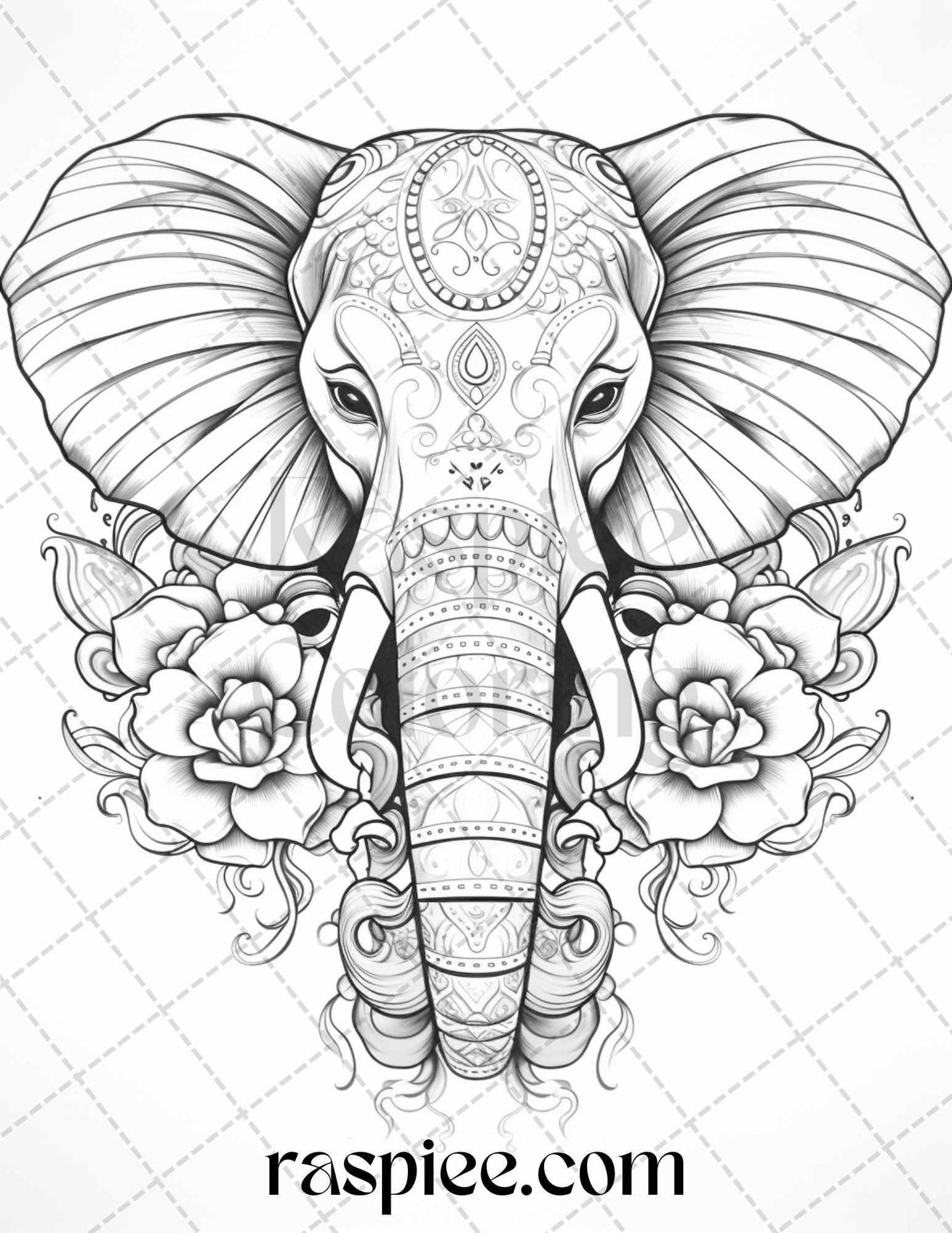 40 Beautiful Tattoos Grayscale Coloring Pages Printable for Adults, PDF File Instant Download