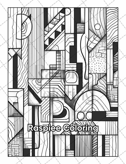 50 Abstract Art Adult Coloring Pages Printable PDF Instant Download