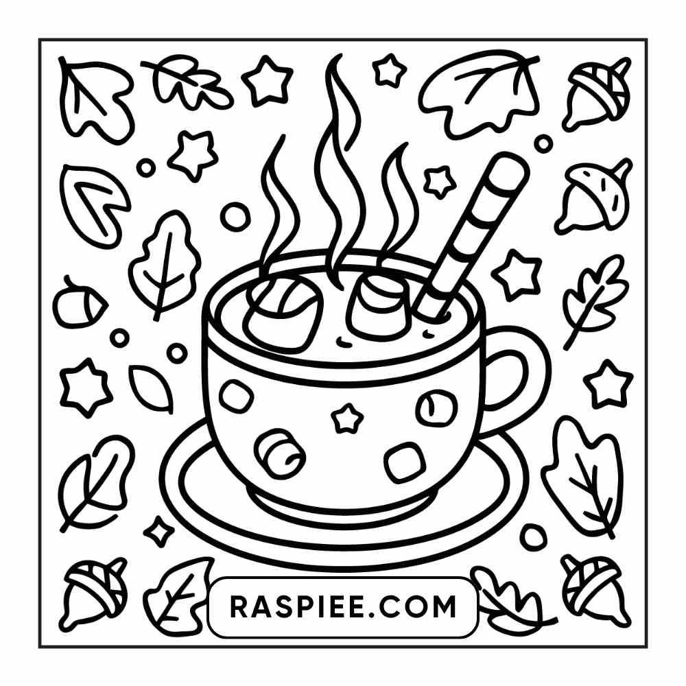 114 Cozy Autumn Bold & Easy Coloring Pages PDF Printable Instant Download