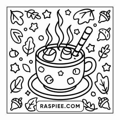 114 Cozy Autumn Bold & Easy Coloring Pages PDF Printable Instant Download