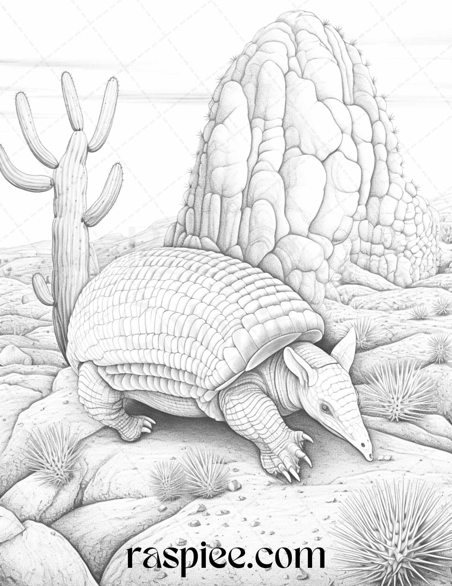 43 Desert Animals Grayscale Coloring Pages Printable for Adults, PDF File Instant Download