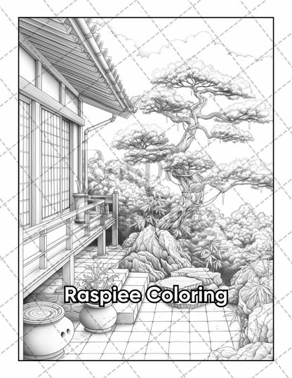 50 Balcony Garden Adult Coloring Pages Printable PDF Instant Download