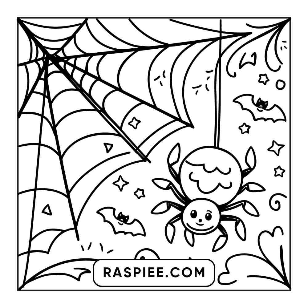 100 Bold and Easy Cute Halloween Coloring Pages Printable PDF Instant Download