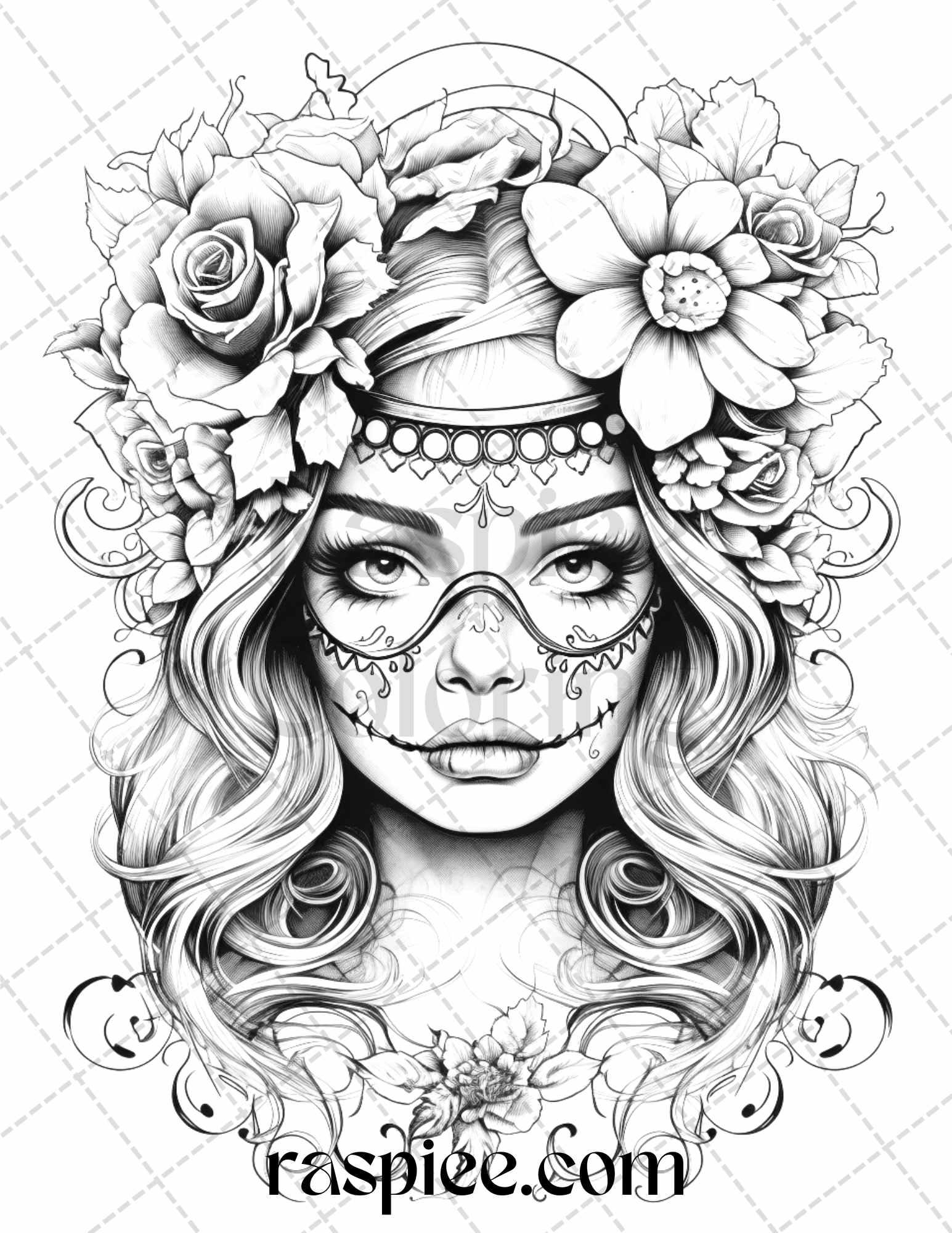 40 Beautiful Tattoos Grayscale Coloring Pages Printable for Adults, PDF File Instant Download