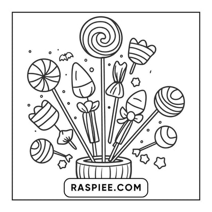 100 Bold and Easy Cute Halloween Coloring Pages Printable PDF Instant Download