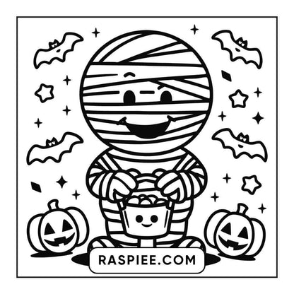 100 Bold and Easy Cute Halloween Coloring Pages Printable PDF Instant Download