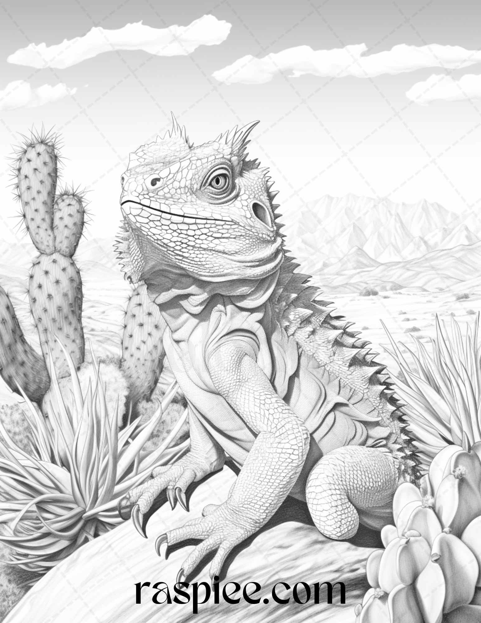 43 Desert Animals Grayscale Coloring Pages Printable for Adults, PDF File Instant Download