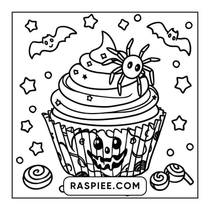 100 Bold and Easy Cute Halloween Coloring Pages Printable PDF Instant Download