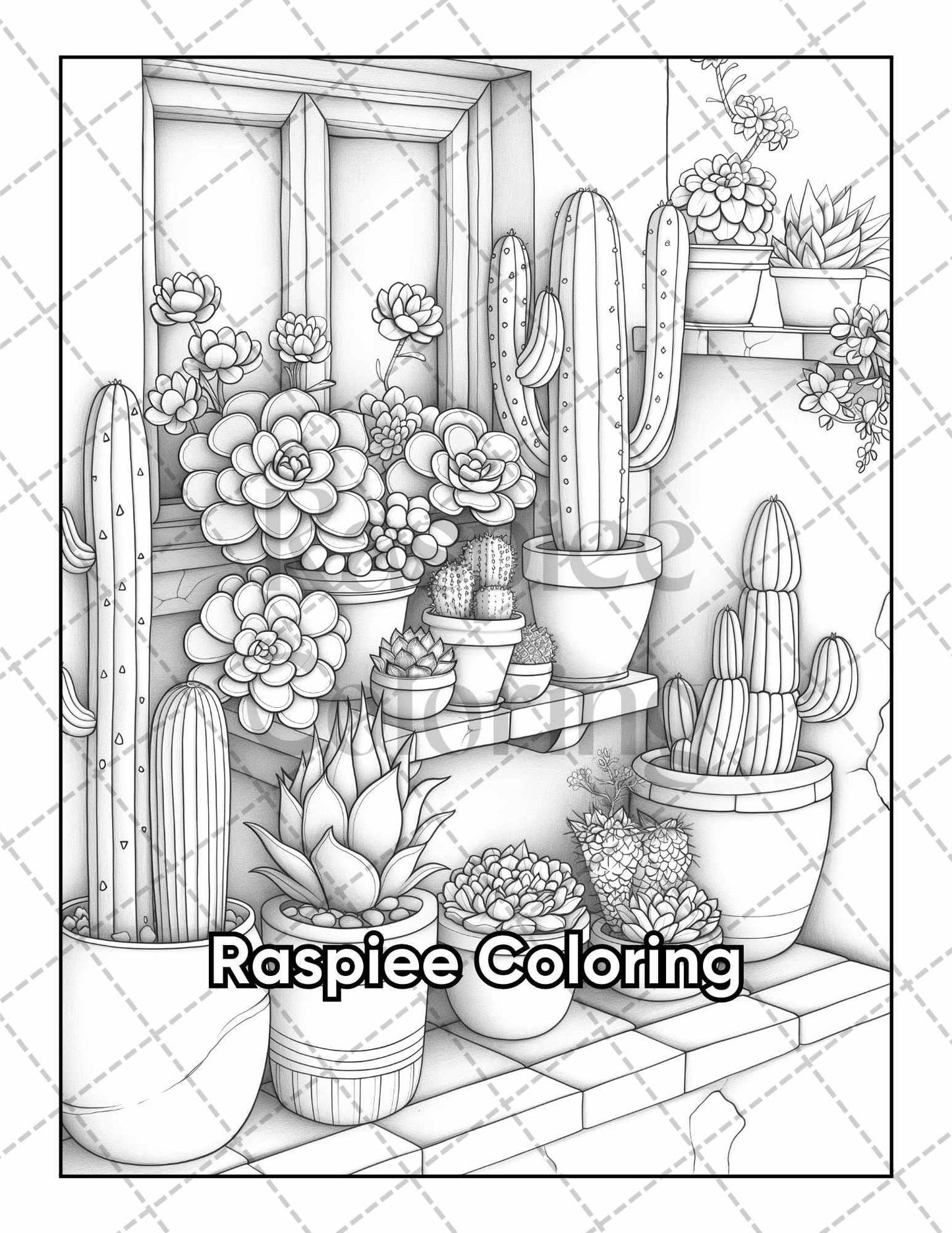 50 Balcony Garden Adult Coloring Pages Printable PDF Instant Download