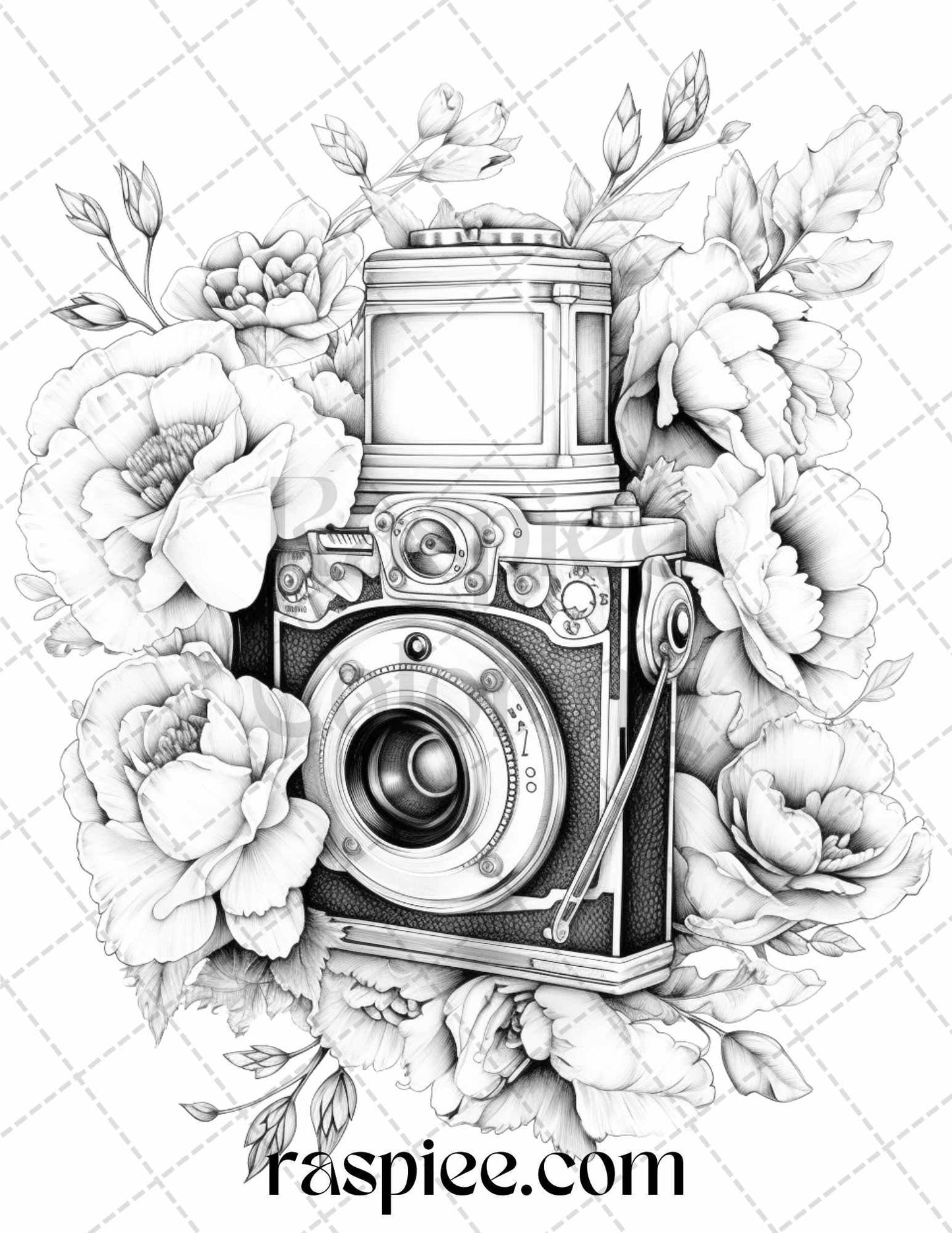 40 Beautiful Tattoos Grayscale Coloring Pages Printable for Adults, PDF File Instant Download