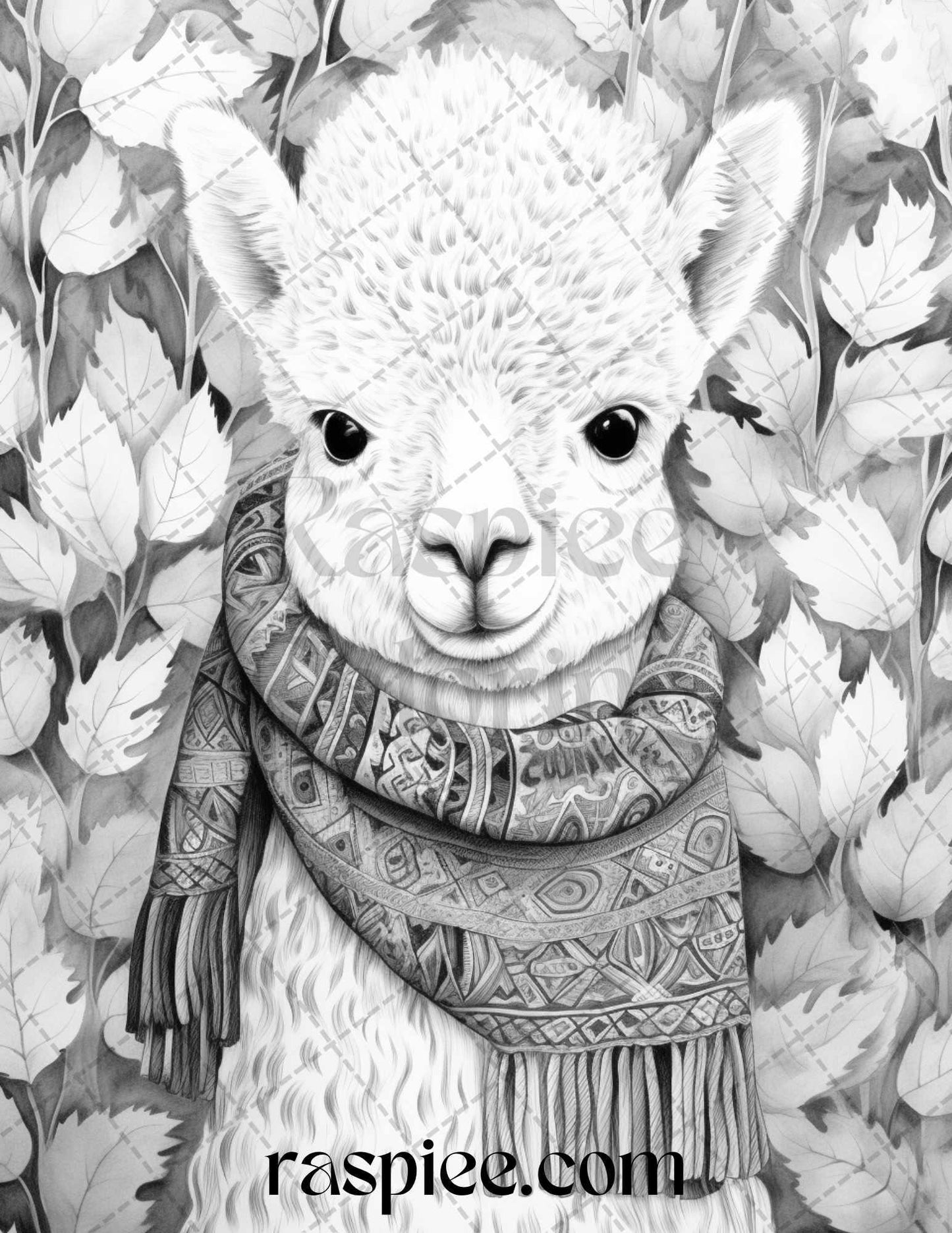 40 Cute Fall Animals Grayscale Coloring Pages Printable for Adults and Kids, PDF File Instant Download