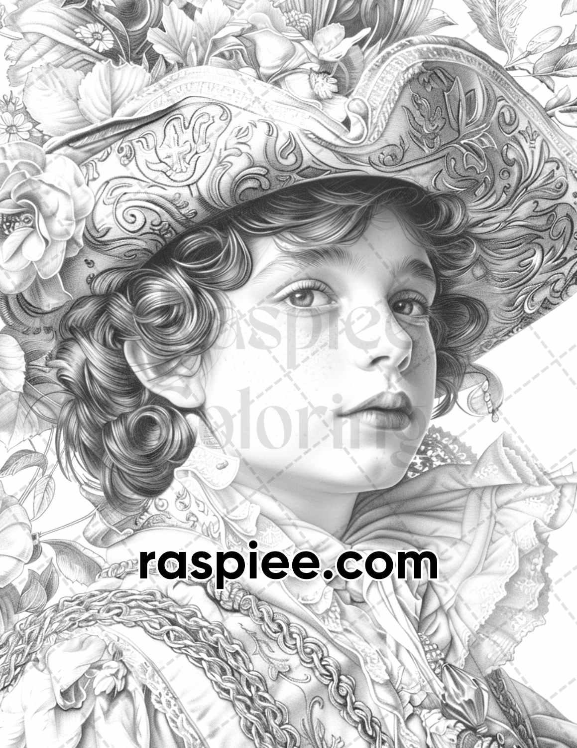 100 Elizabethan British Royal Portraits Grayscale Adult Coloring Pages, Printable PDF Instant Download