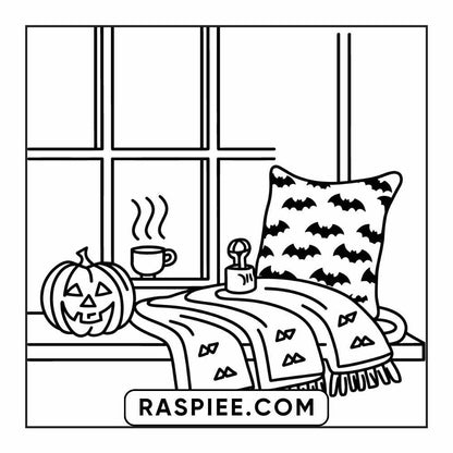 84 Cozy Halloween Bold & Easy Coloring Pages Printable PDF Instant Download