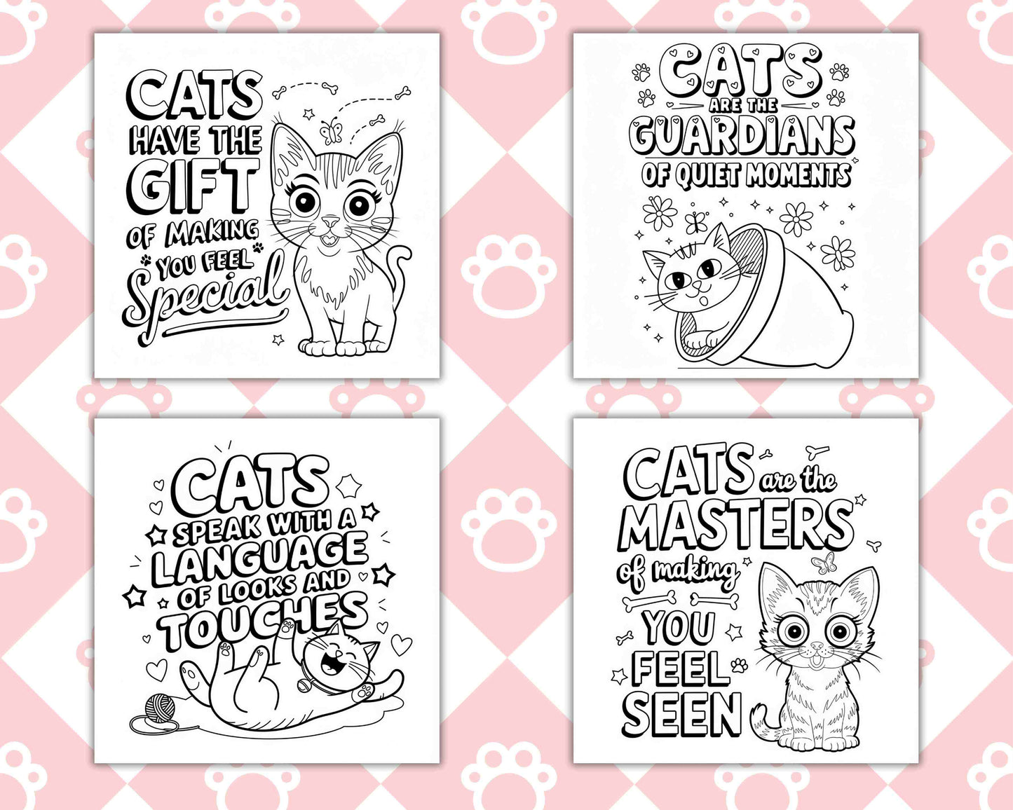 100 Bold and Easy Cute Cats Coloring Pages