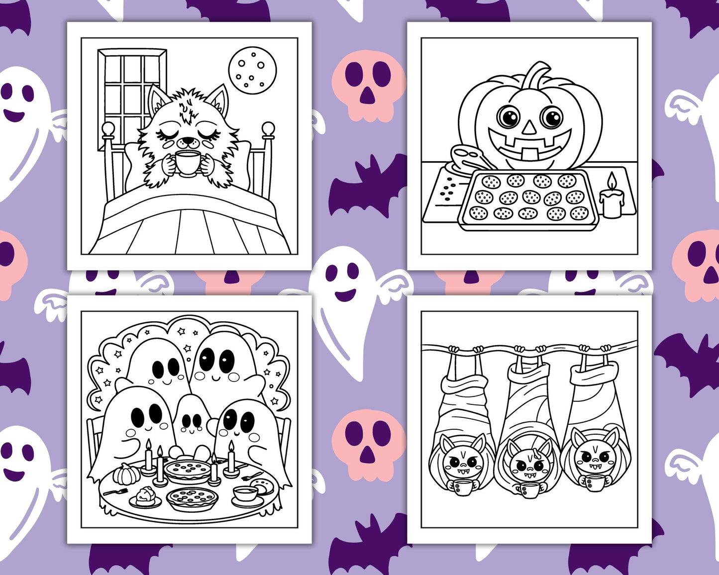 93 Bold and Easy Little Spooky Coloring Pages Printable PDF Instant Download