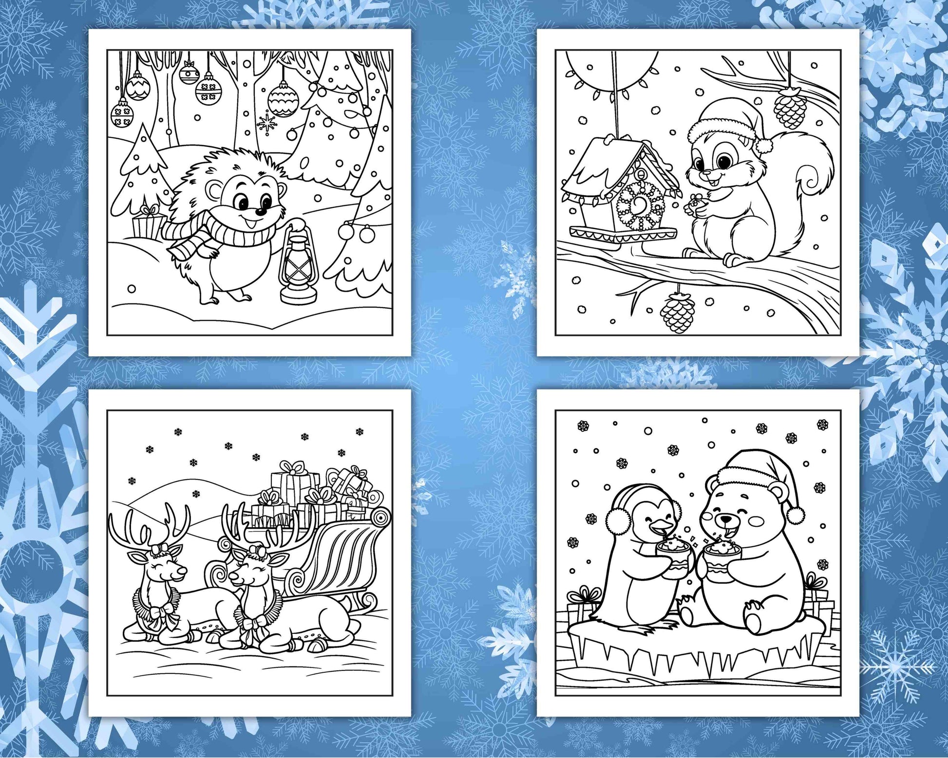 110 Bold and Easy Christmas Hygge Coloring Pages