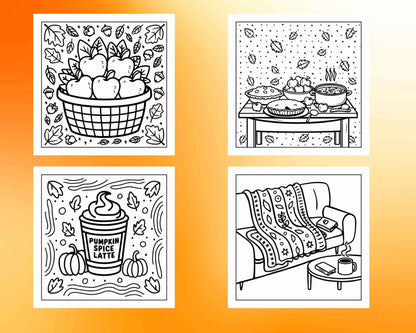 114 Cozy Autumn Bold & Easy Coloring Pages PDF Printable Instant Download