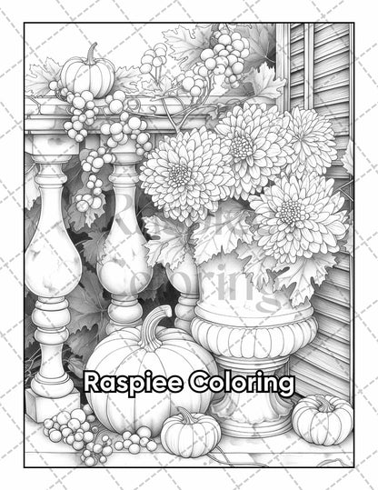 50 Balcony Garden Adult Coloring Pages Printable PDF Instant Download