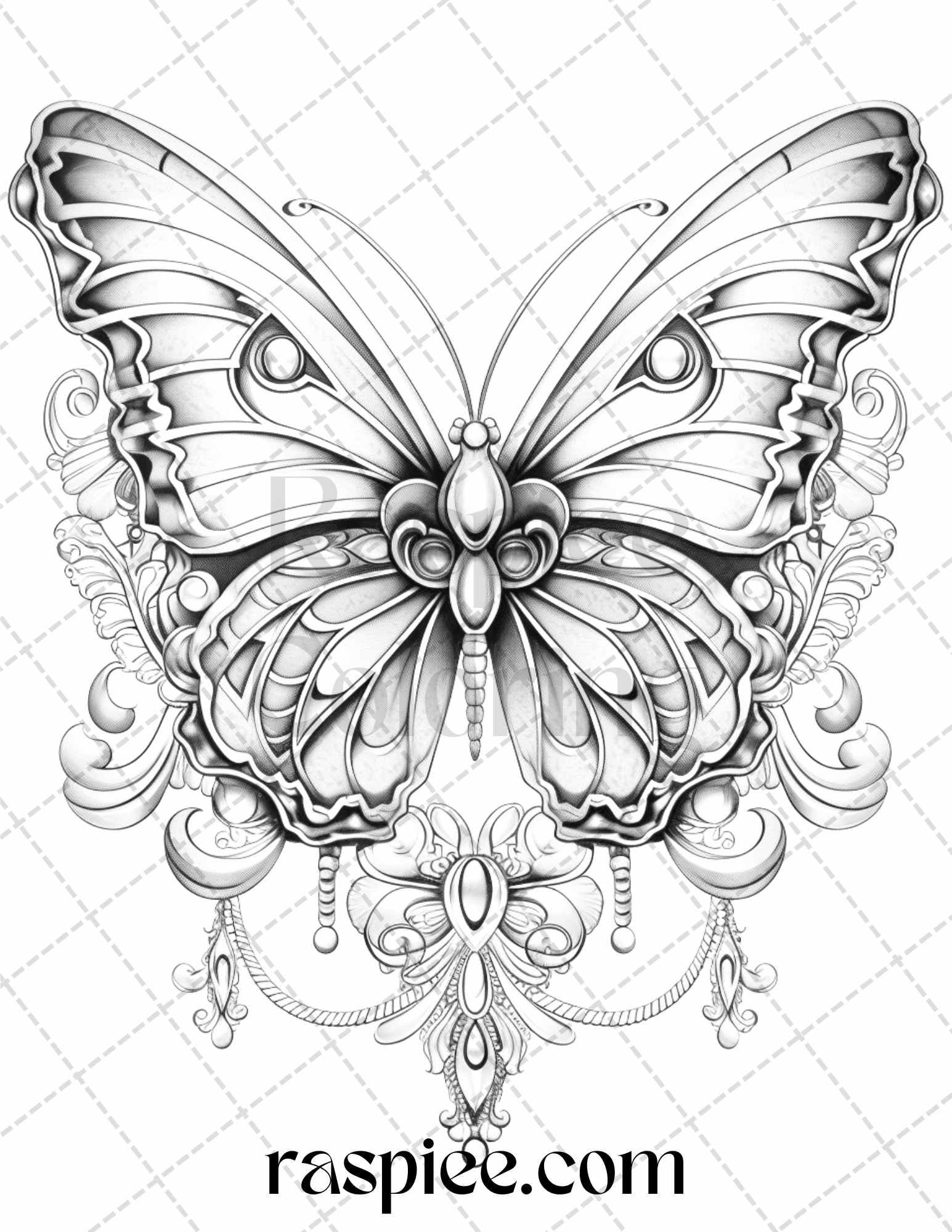 40 Beautiful Tattoos Grayscale Coloring Pages Printable for Adults, PDF File Instant Download