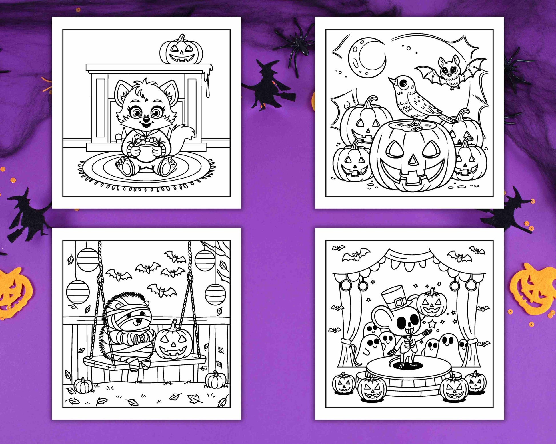 100 Bold and Easy Spooky Times Halloween Coloring Pages