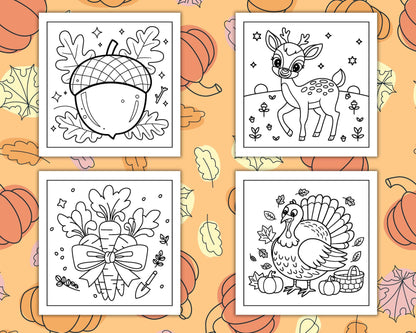 108 Bold and Easy Thanksgiving Coloring Pages Printable PDF Instant Download