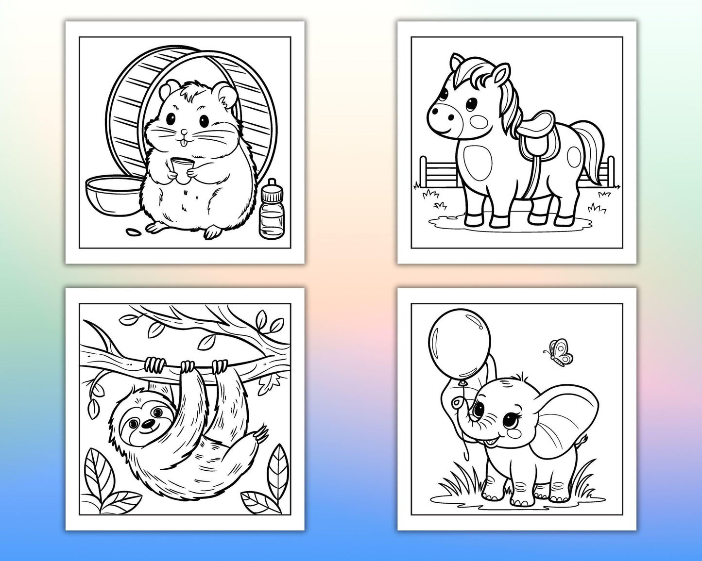 84 Bold and Easy Cute Animal Coloring Pages