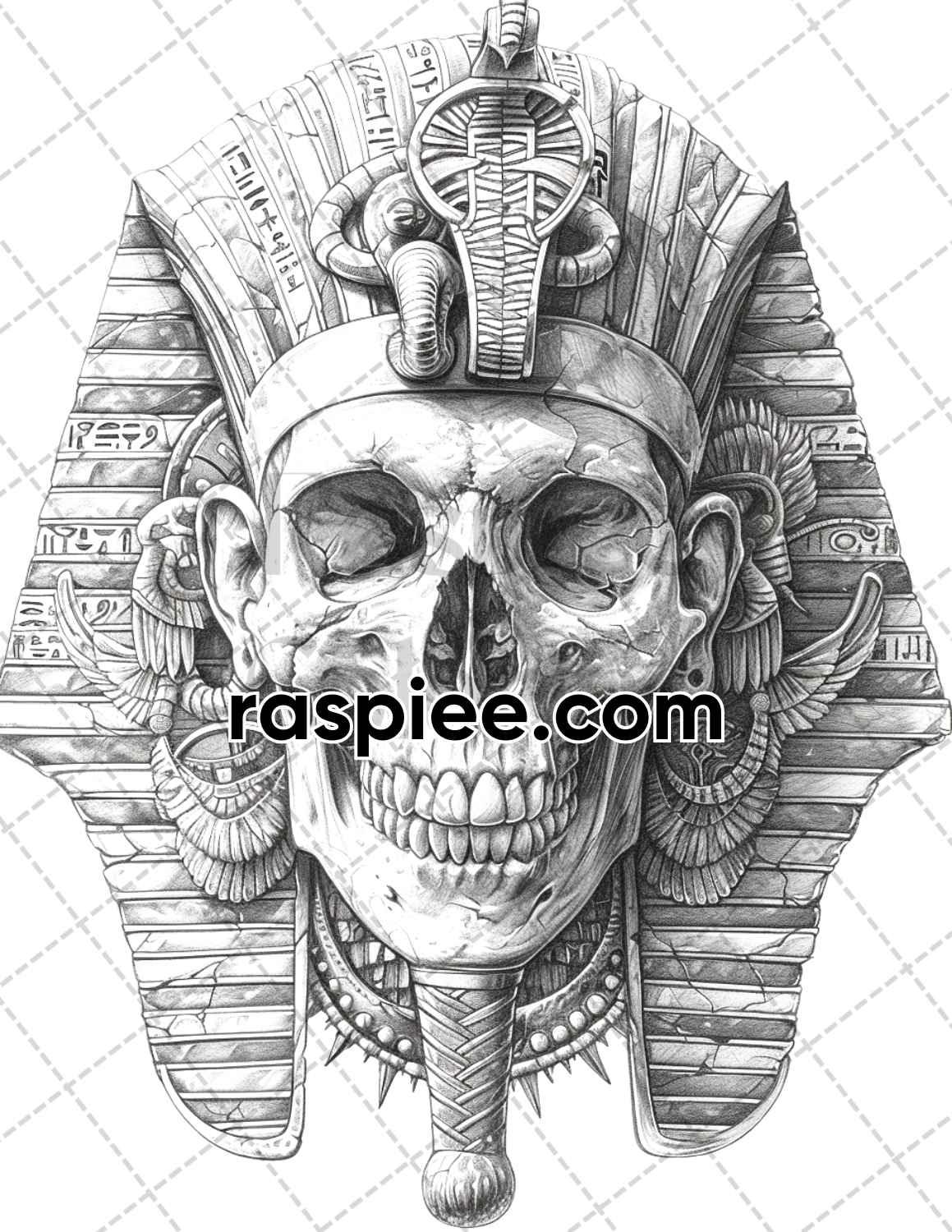 95 Skull Art Grayscale Adult Coloring Pages, Printable PDF Instant Download